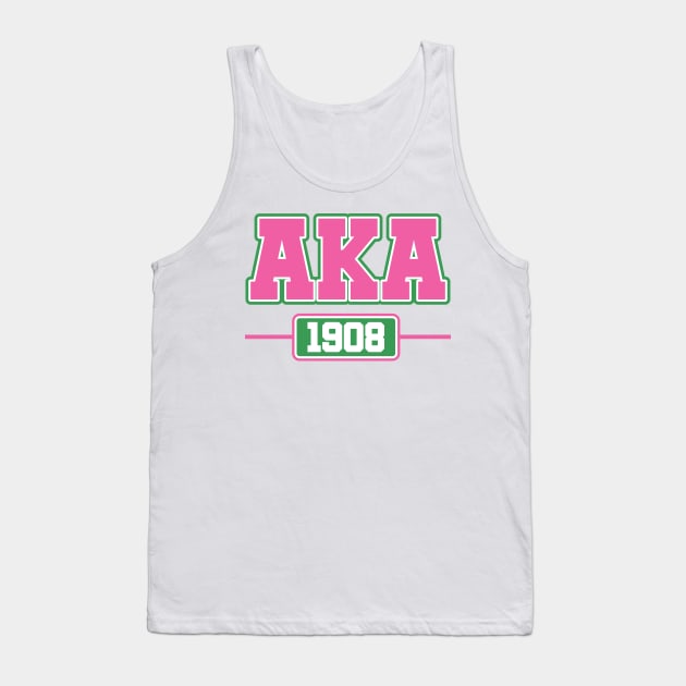 AKA Shirts - AKA Paraphernalia - 1908 - Pink and Green Tank Top by Pretty Phoxie LLC